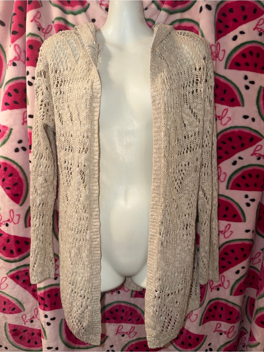 🤍 Open-Front Hooded Knit Cardigan Sweater